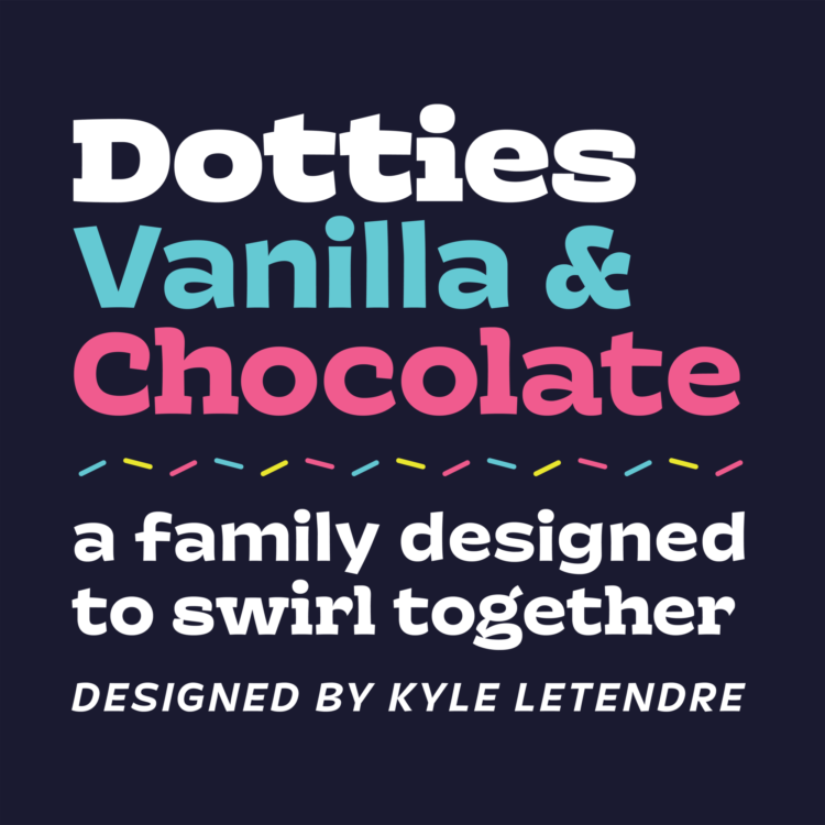 Beispiel einer Dotties Vanilla Extra Light Italic-Schriftart