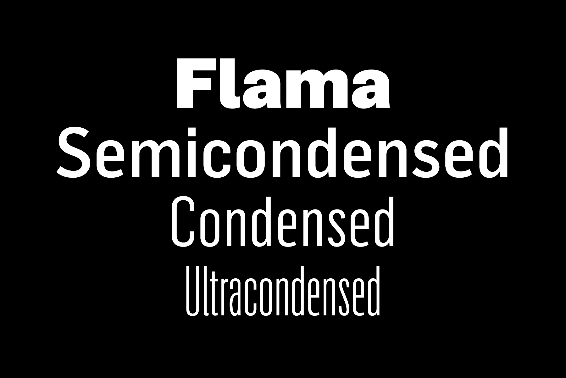 Beispiel einer Flama Condensed-Schriftart