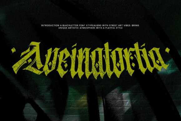 Beispiel einer Aveinatortia-Schriftart