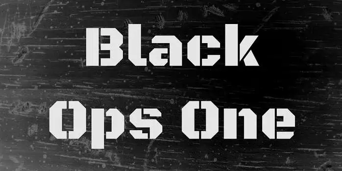 Beispiel einer Black Ops Italic-Schriftart