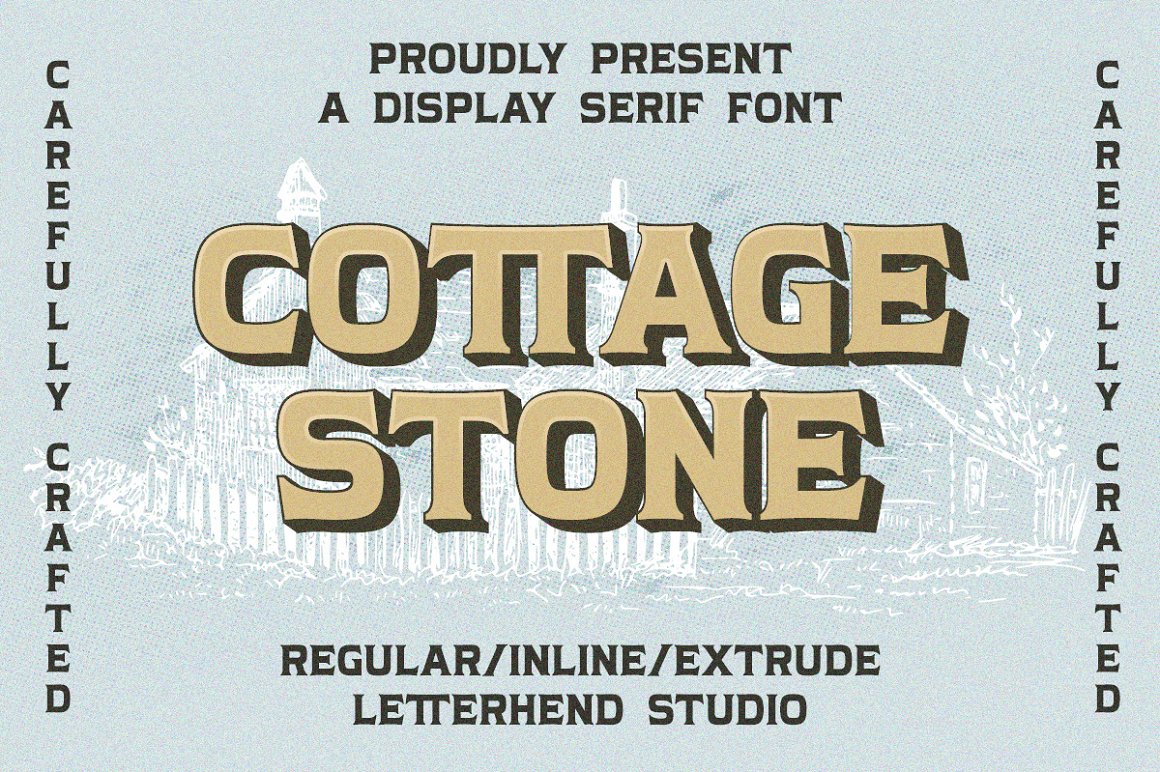 Beispiel einer Cottage Stone-Schriftart