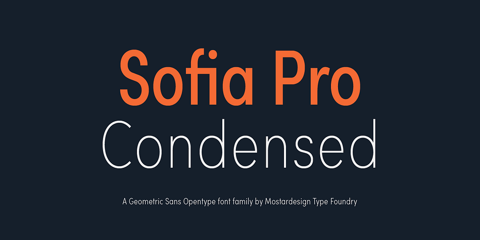 Beispiel einer Sofia Sans Condensed-Schriftart