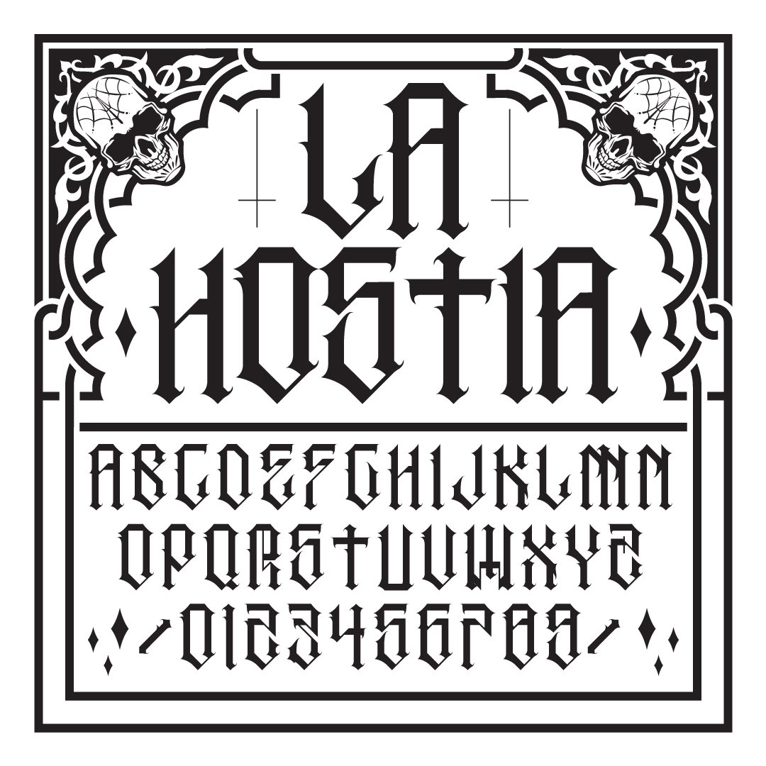 Beispiel einer La Hostia-Schriftart