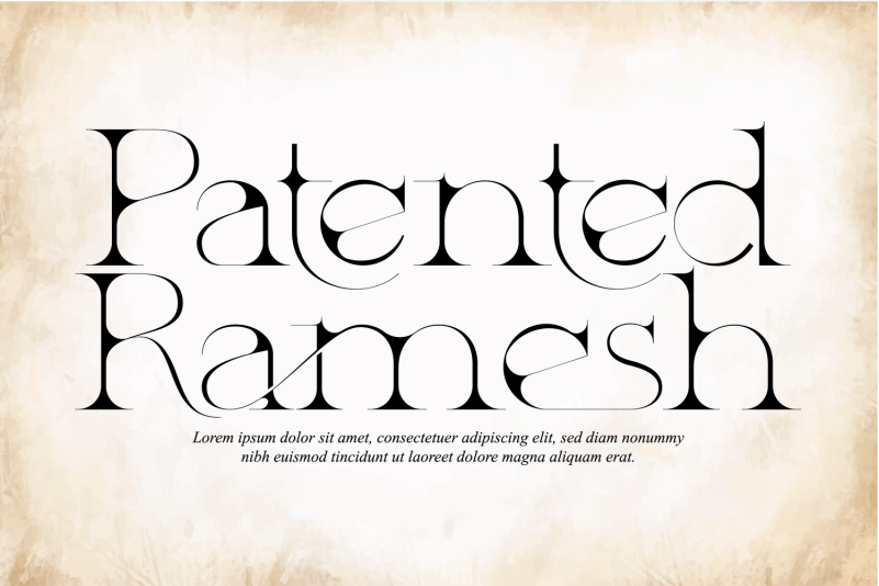 Beispiel einer Patented Ramesh Light-Schriftart