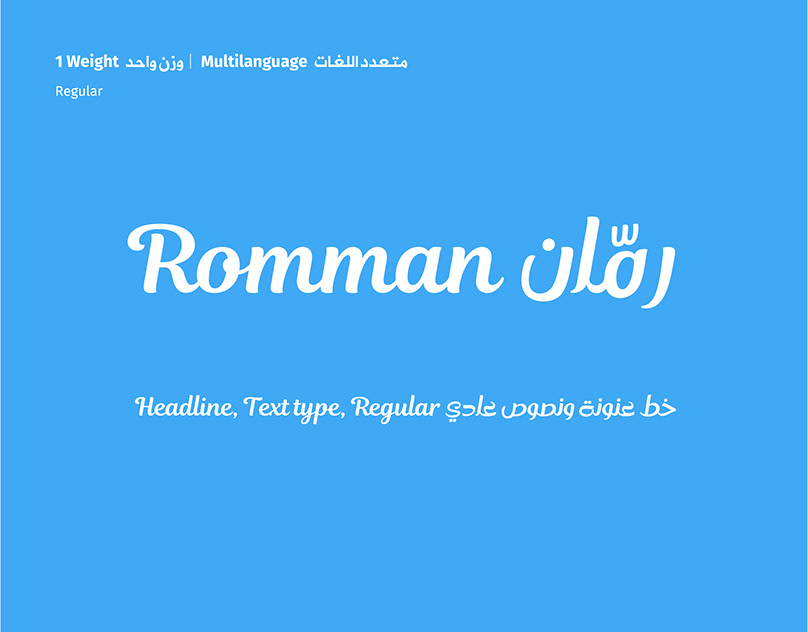 Beispiel einer RTL Romman-Schriftart