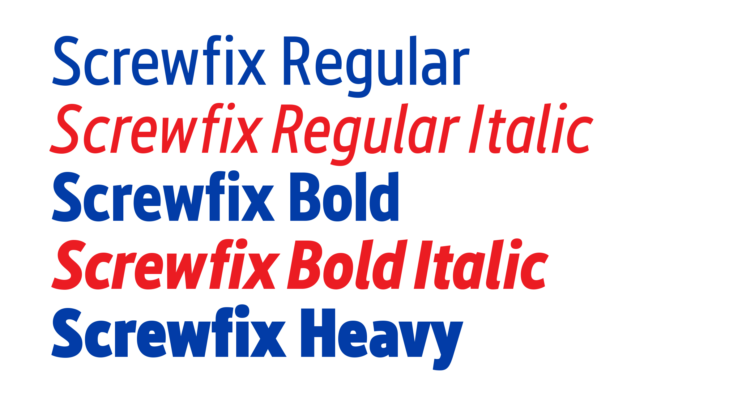 Beispiel einer Screwfix Bold-Schriftart