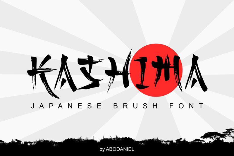 Beispiel einer Kashima Brush-Schriftart