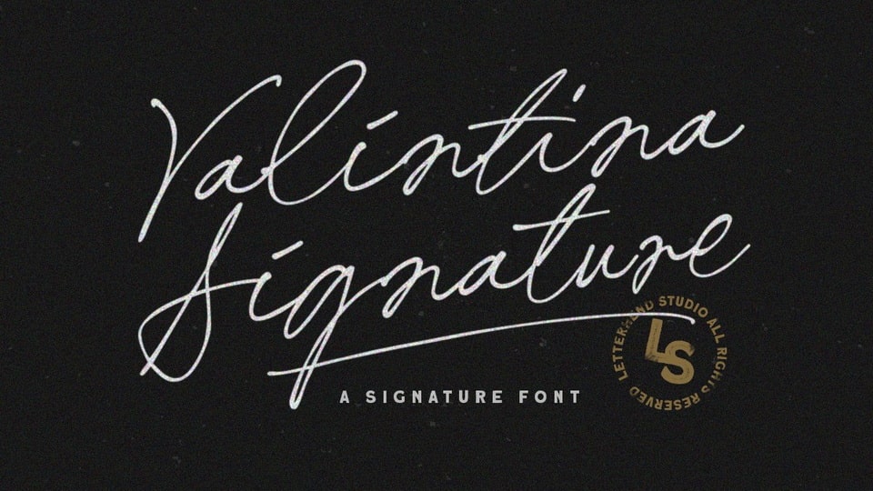 Beispiel einer Valintina Signature-Schriftart
