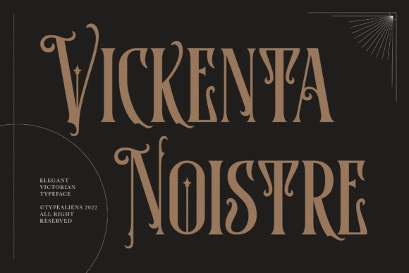 Beispiel einer Vickenta Noistre-Schriftart