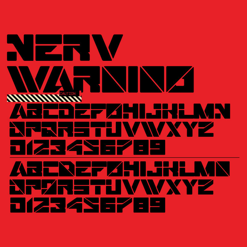 Beispiel einer NERV Warning-Schriftart
