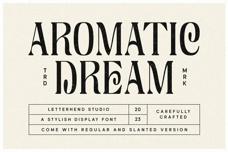 Beispiel einer Aromatic Dream-Schriftart
