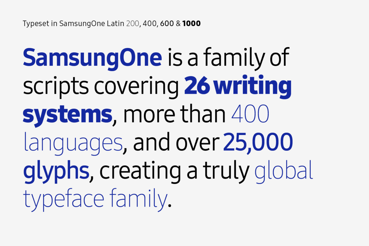 Beispiel einer Samsung One LCG-Schriftart