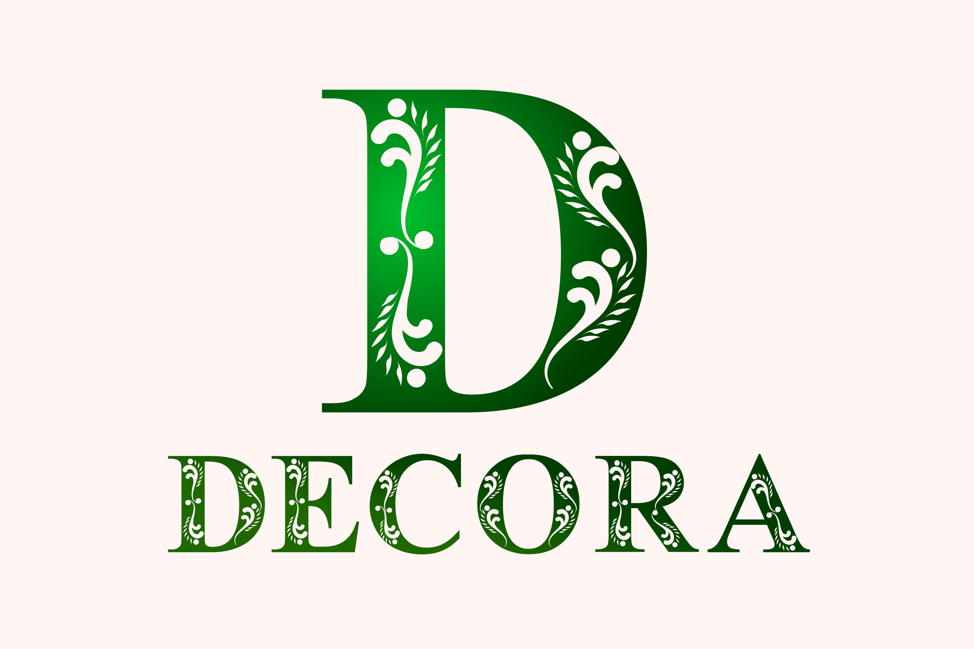 Beispiel einer Decora Monogram-Schriftart