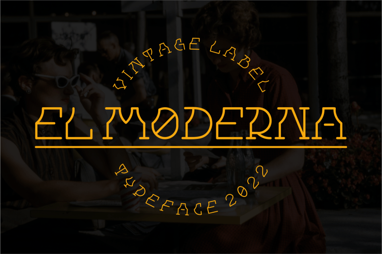 Beispiel einer Vintage El Moderna-Schriftart