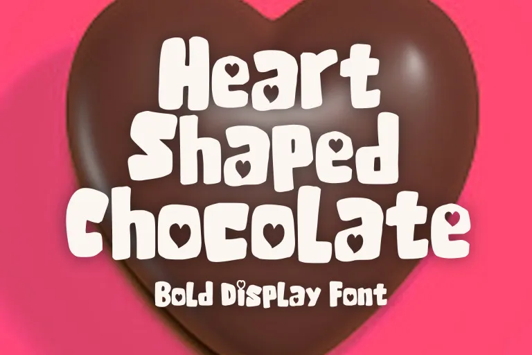 Beispiel einer Heart Shaped Chocolate-Schriftart