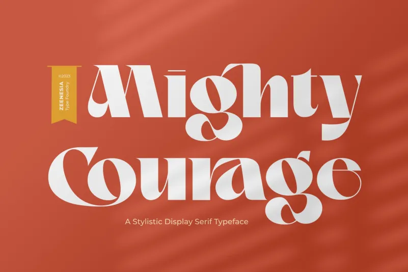 Beispiel einer Mighty Courage-Schriftart