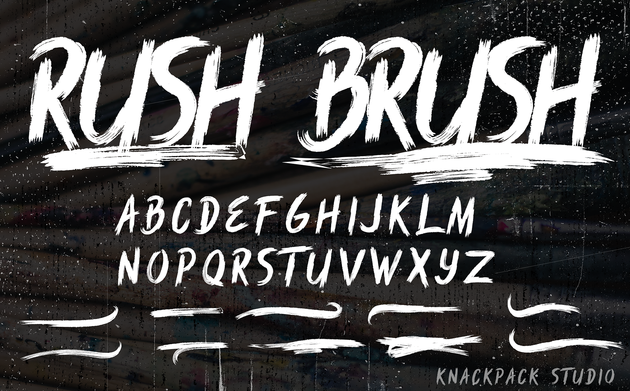 Beispiel einer Rush Brush Regular-Schriftart