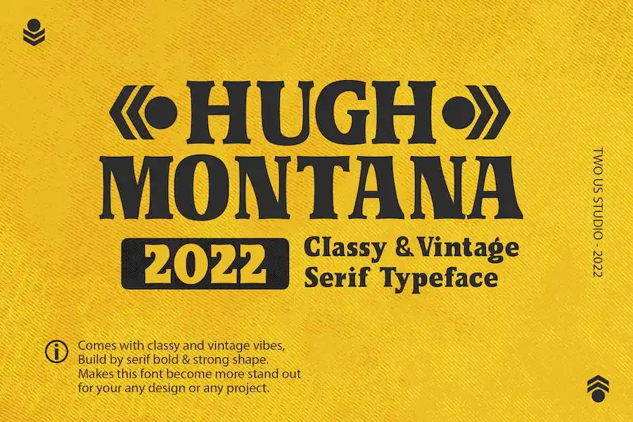Beispiel einer Hugh Montana-Schriftart