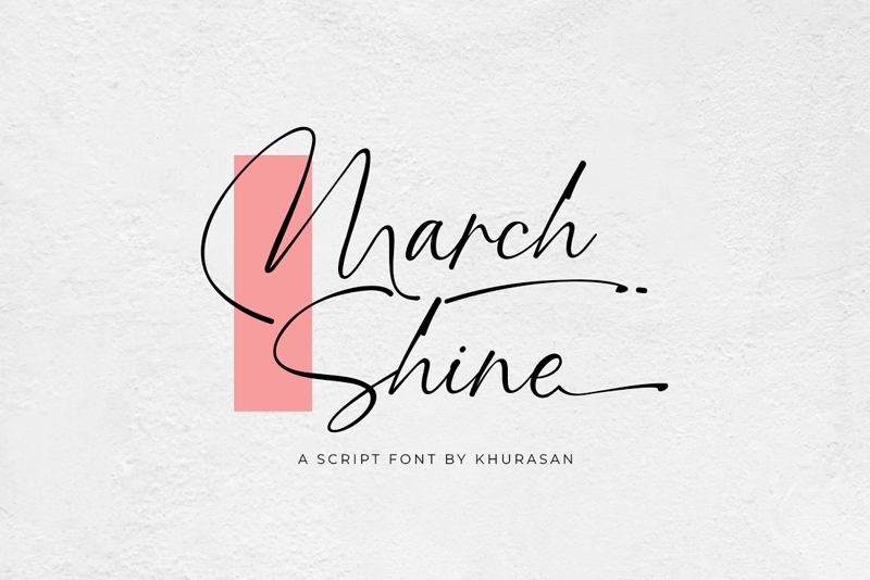 Beispiel einer March Shine-Schriftart