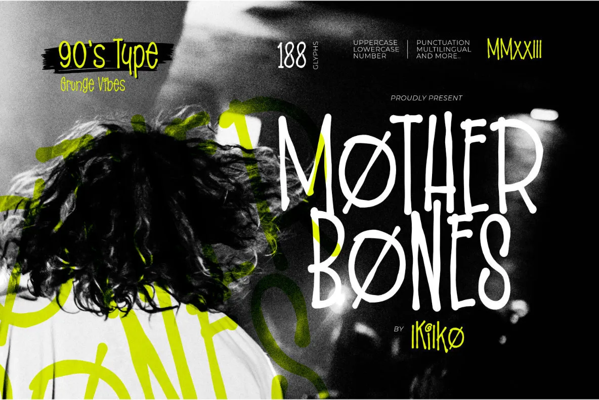 Beispiel einer Mother Bones Regular-Schriftart