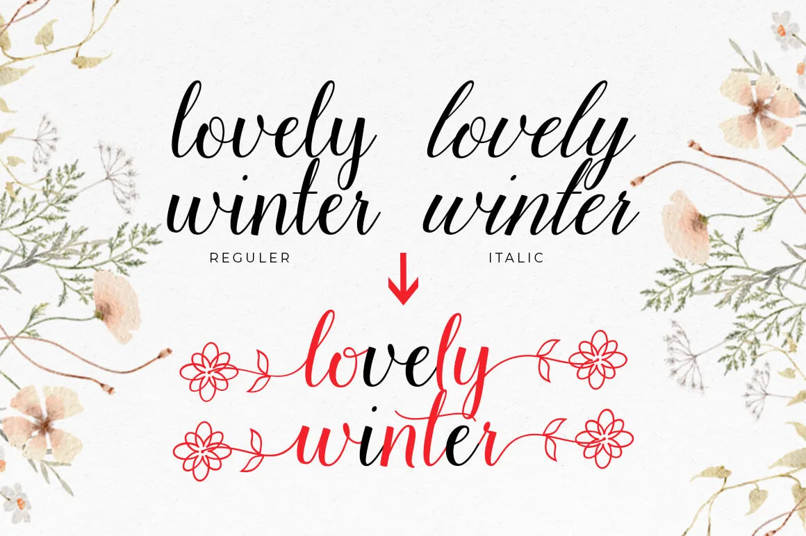 Beispiel einer Shistella Italic-Schriftart