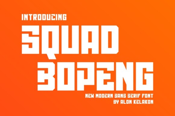 Beispiel einer Squad Bopeng Regular-Schriftart