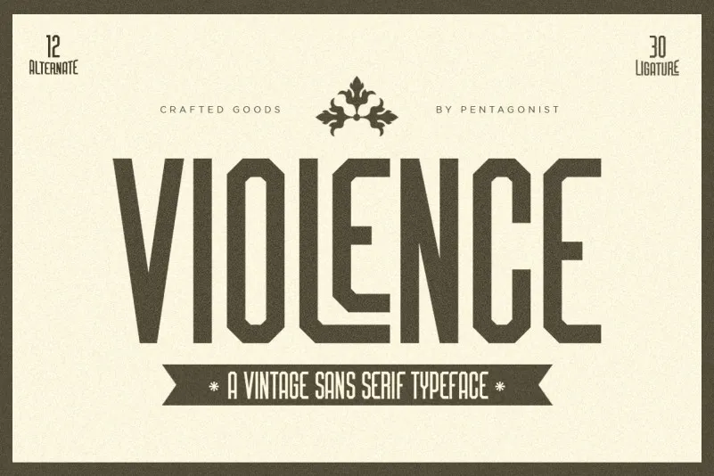 Beispiel einer Violense Regular-Schriftart