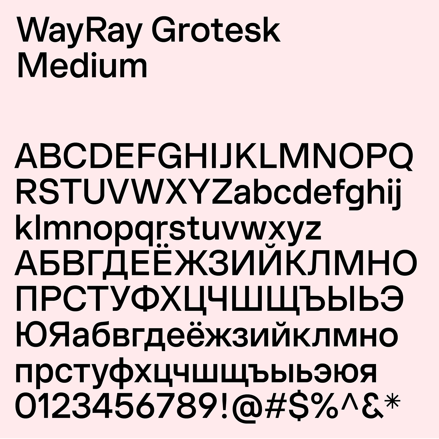 Beispiel einer WayRay Grotesk Light-Schriftart