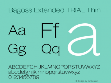 Beispiel einer Bagoss Extended-Schriftart