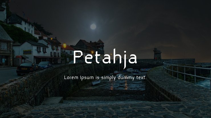 Beispiel einer Petahja Regular-Schriftart