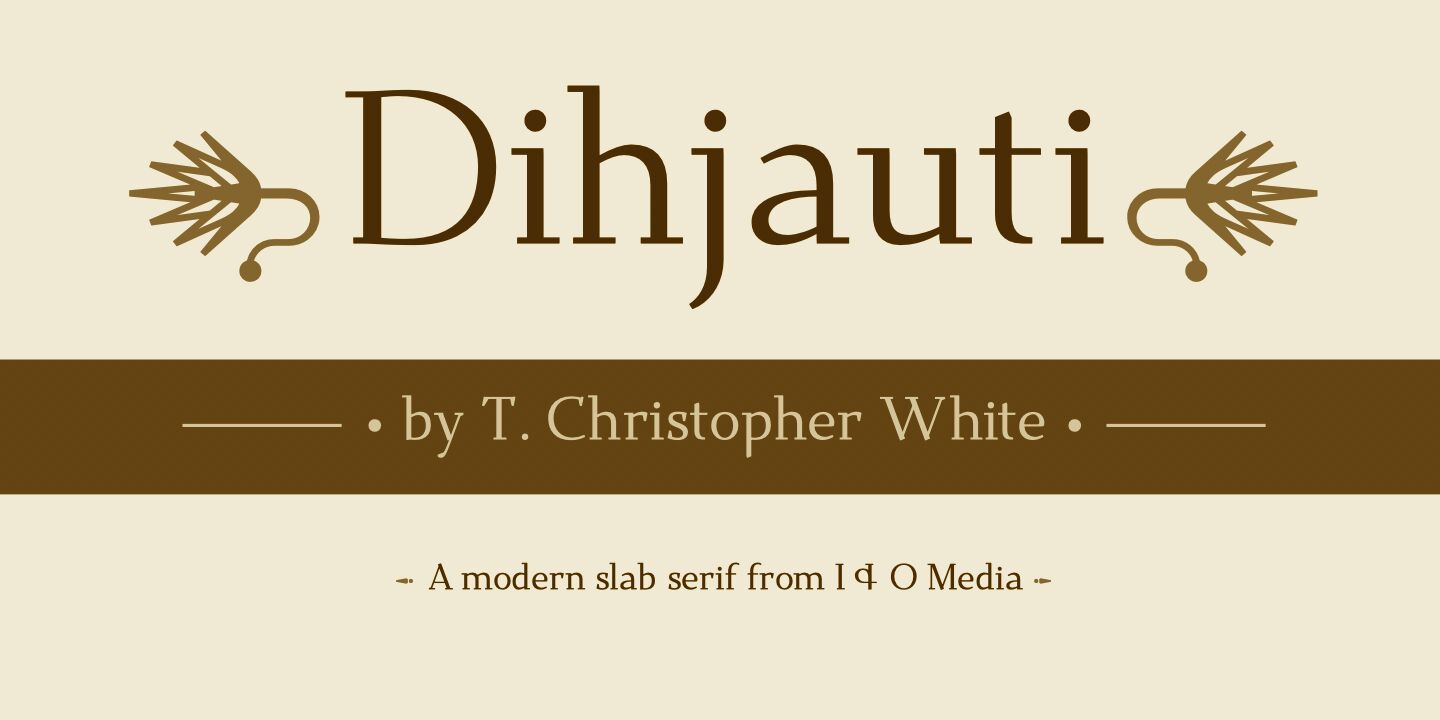 Beispiel einer Dihjauti Italic-Schriftart