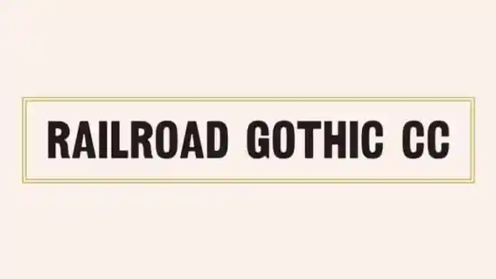 Beispiel einer Railroad Gothic CC Bold-Schriftart