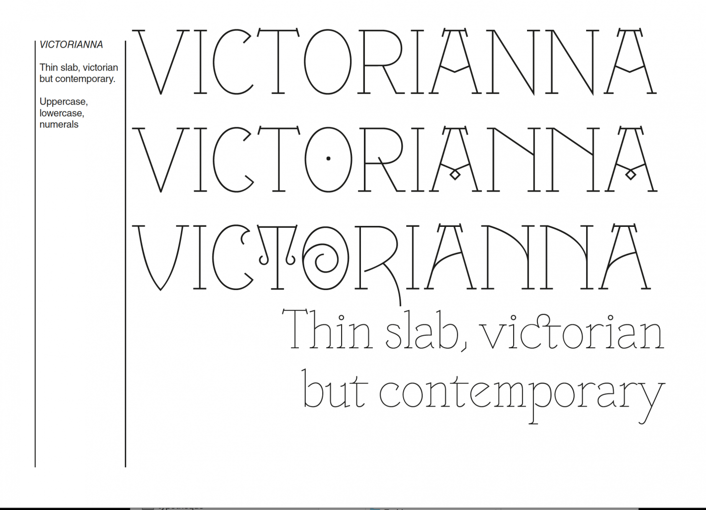 Beispiel einer VTF Victorianna Thin-Schriftart