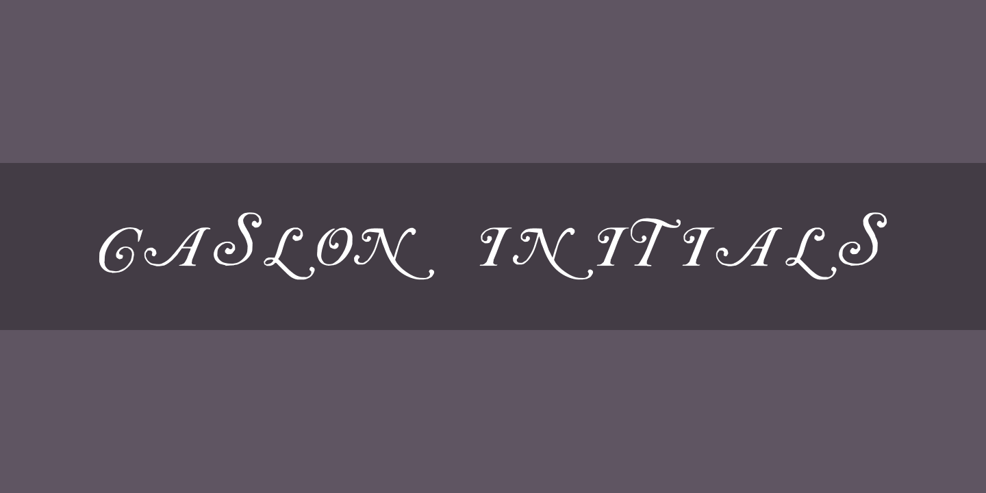 Beispiel einer Caslon Initials Initials Regular-Schriftart