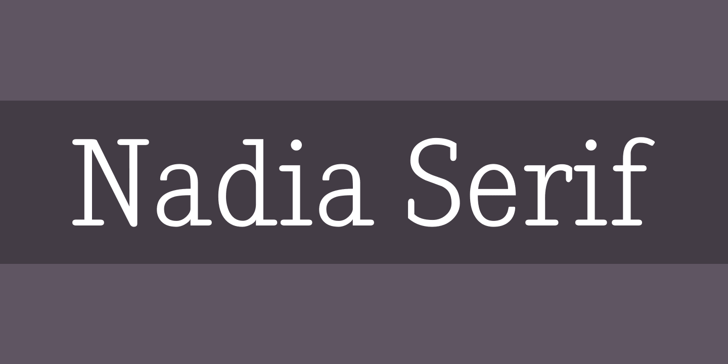 Beispiel einer Nadia Serif-Schriftart