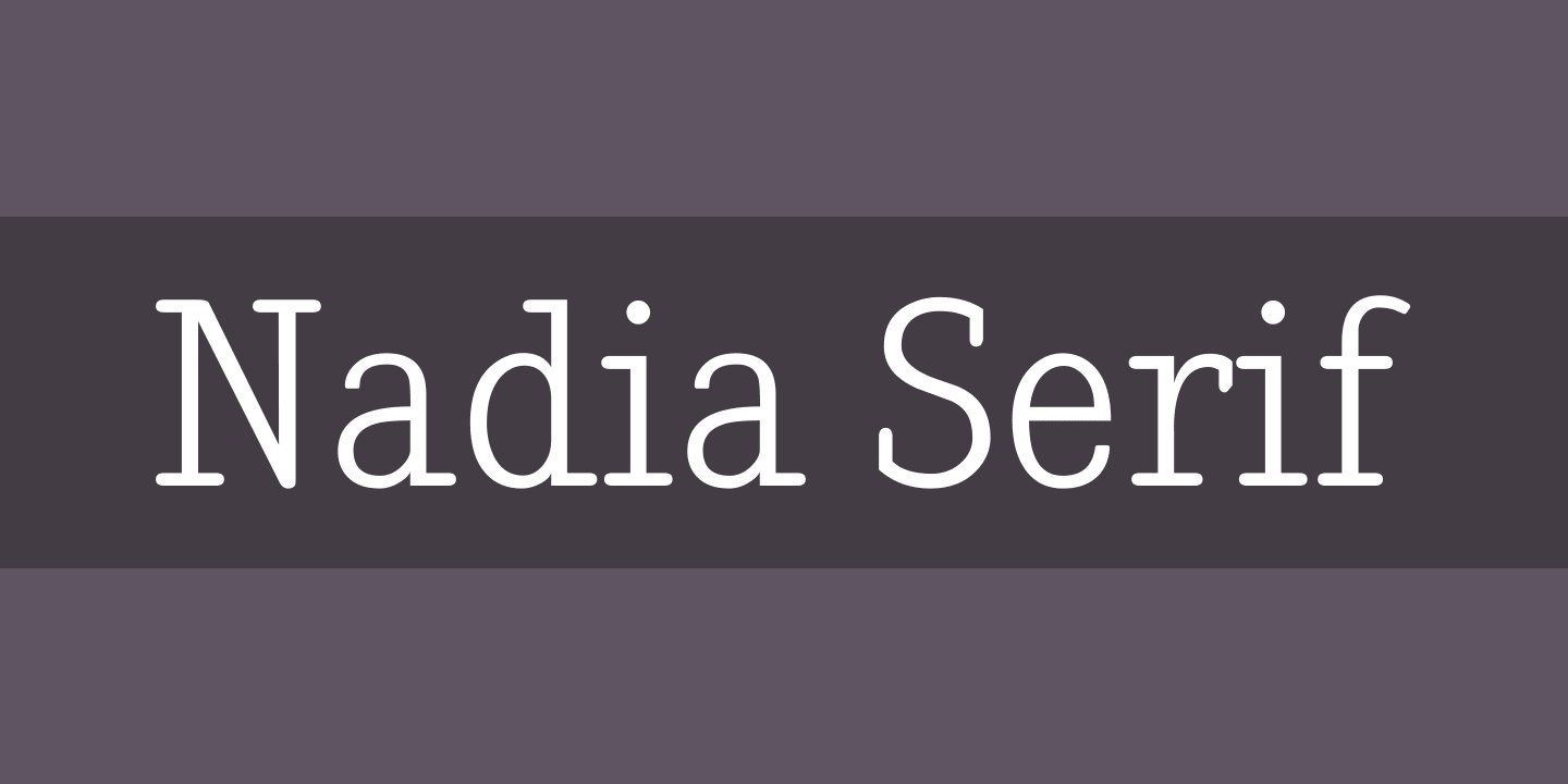 Beispiel einer Nadia Serif Normal-Schriftart