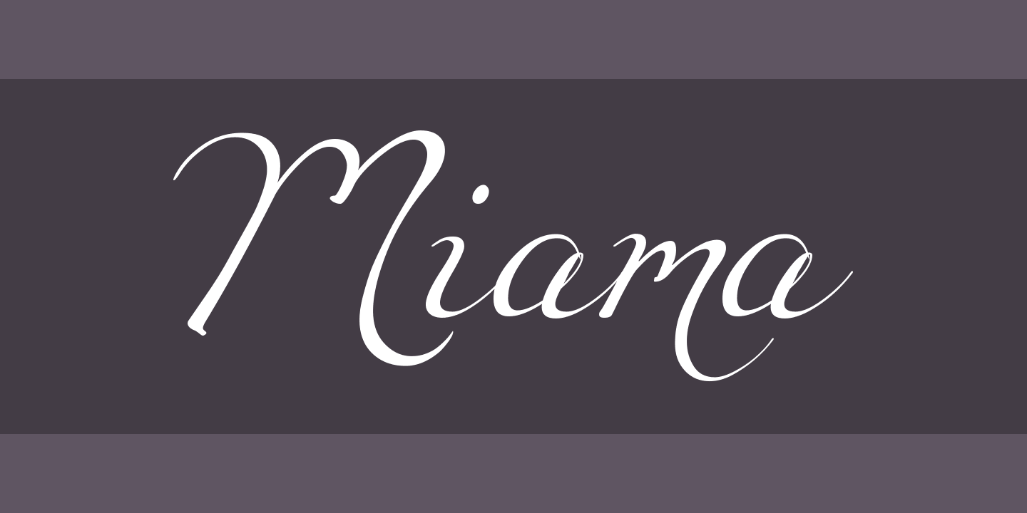 Beispiel einer Miama Regular-Schriftart