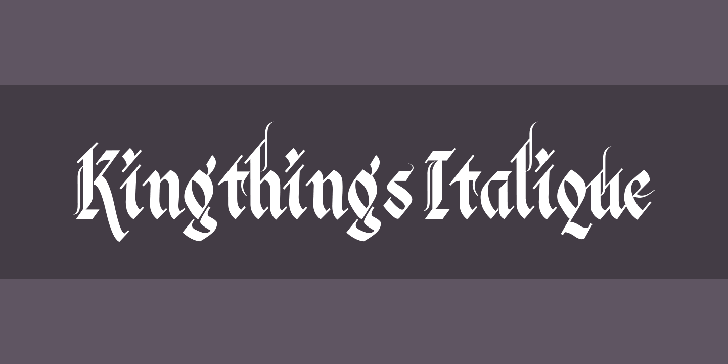 Beispiel einer Kingthings Italique Regular-Schriftart