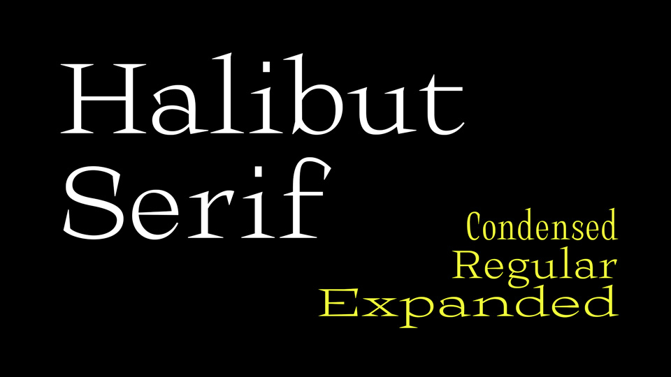 Beispiel einer Halibut Condensed Thin-Schriftart