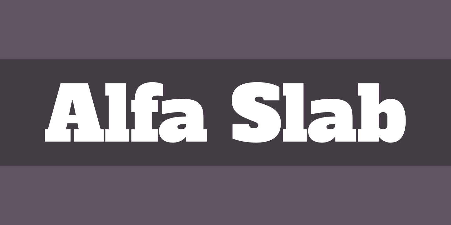 Beispiel einer Alfa Slab-Schriftart