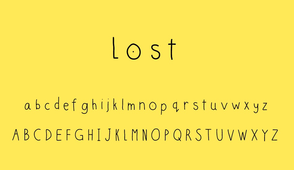 Beispiel einer Lost Slant-Schriftart