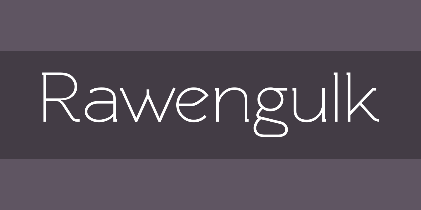 Beispiel einer Rawengulk Light-Schriftart