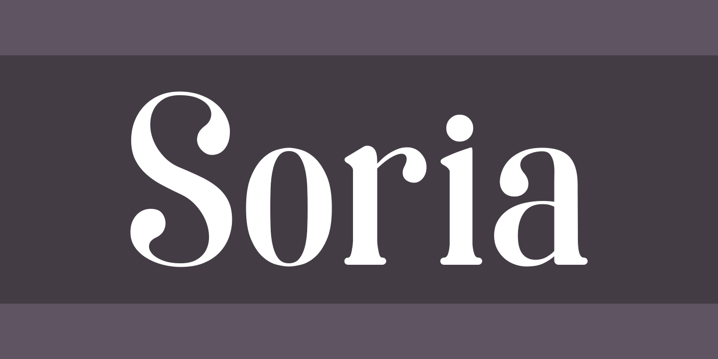 Beispiel einer Soria Regular-Schriftart