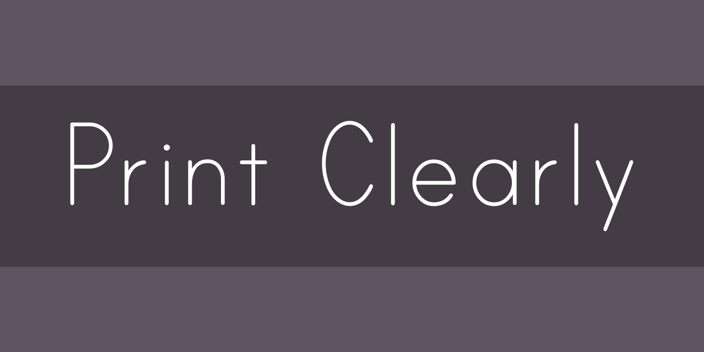 Beispiel einer Print Clearly Clearly-Schriftart