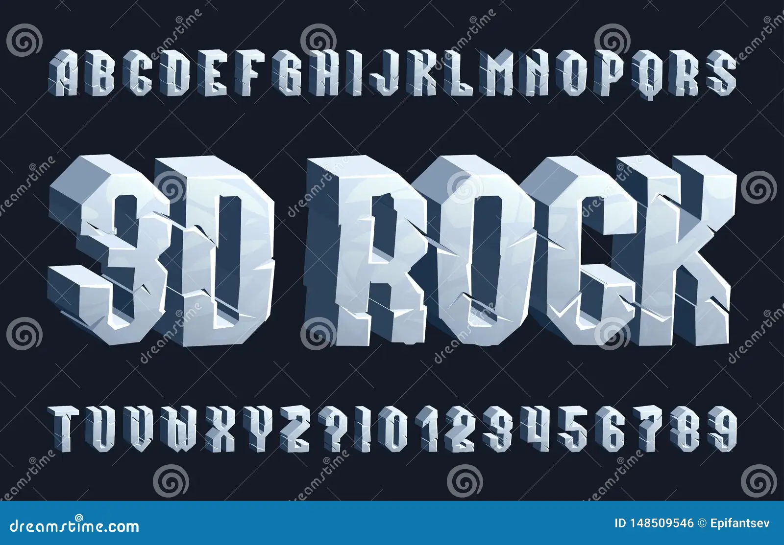 Beispiel einer Rock 3D-Schriftart