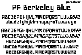 Beispiel einer PF Berkeley Blue-Schriftart