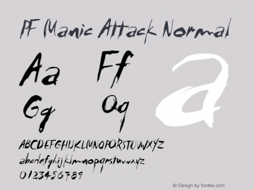 Beispiel einer PF Manic Attack-Schriftart