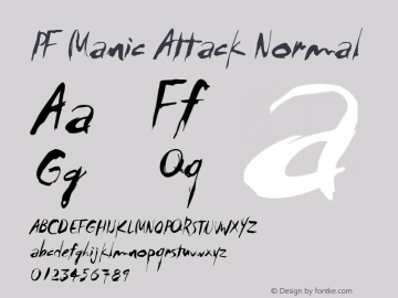 Beispiel einer PF Manic Attack Normal-Schriftart