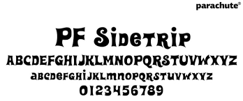 Beispiel einer PF Sidetrip-Schriftart