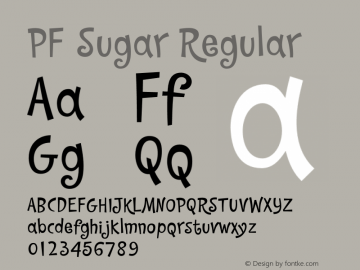 Beispiel einer PF Sugar-Schriftart